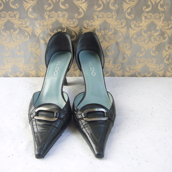 Aldo Shoes Aldo Dorsay Black Leather Kitten Heel Pump 65